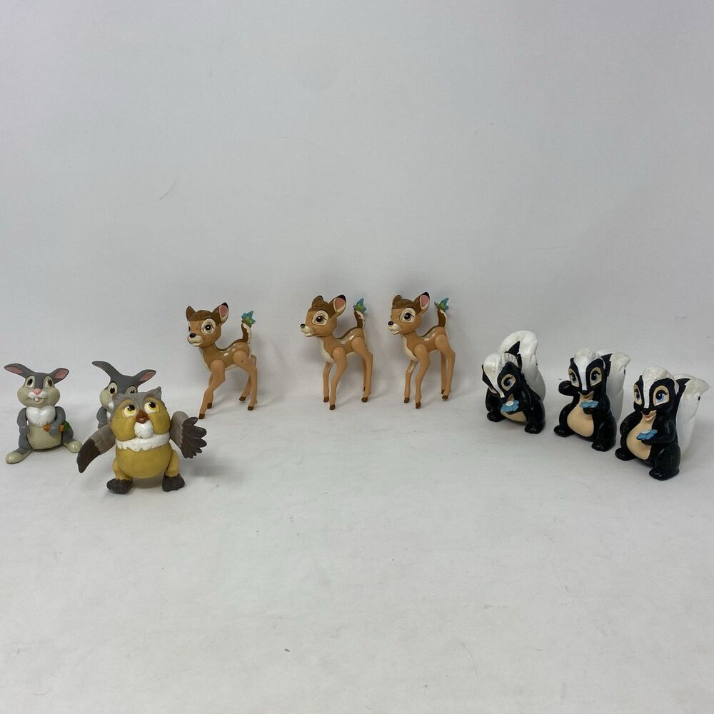 1988 McDonald's Happy Meal Toys Disney Bambi Movable Arms Legs Thumper Flower